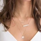 Beads Sets Jewelry Elegant Women Pearl Color Beads Bar Round Pendant Necklace Sets Multi Layer Jewelry