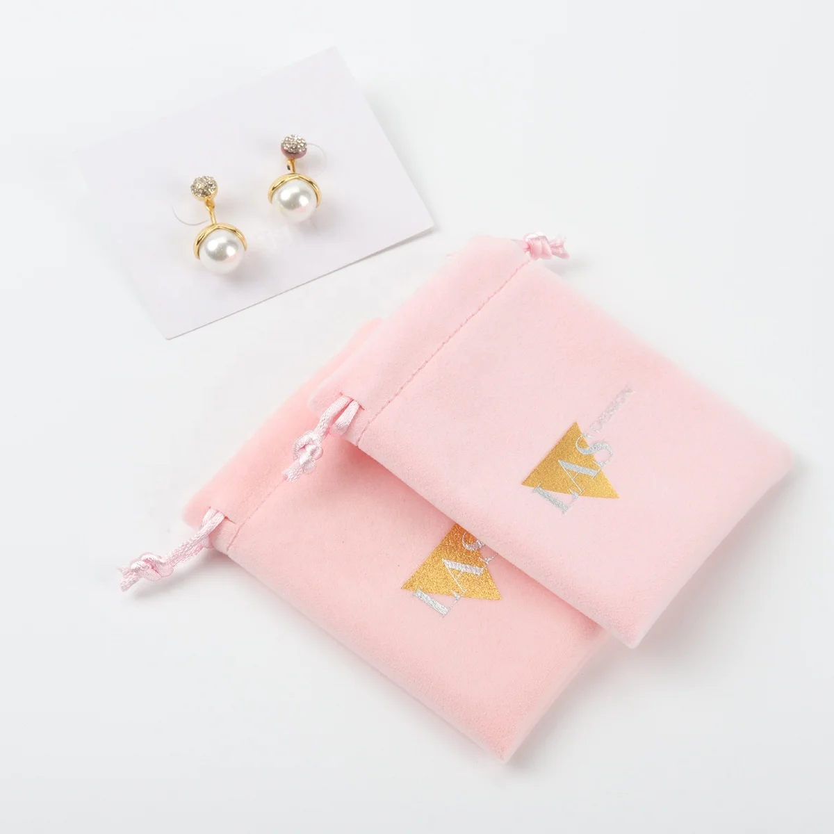 Velvet Pouch For Watch Jewelry Packaging Pink Velvet Dust Drawstring Gift Bag