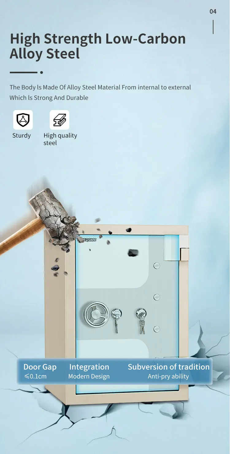 CEQSAFE Double Lock Key Electronic Digital Security Fireproof Safe Box supplier