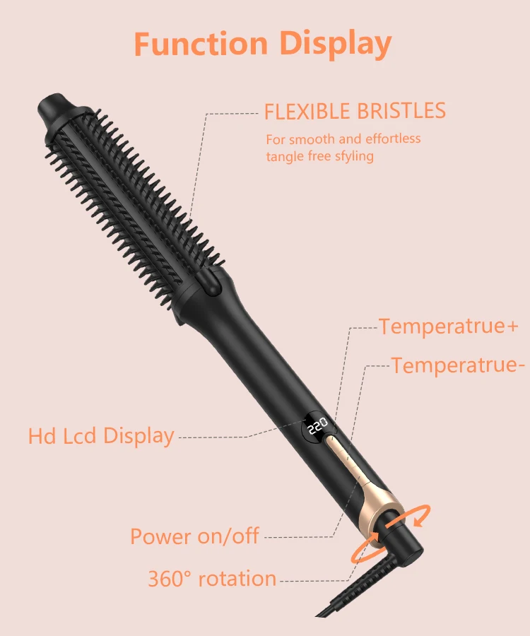 MESKY New Product Thermal Brush with LCD PTC Fast Heater 38mm Barrel Electric Hair Curling Brush supplier
