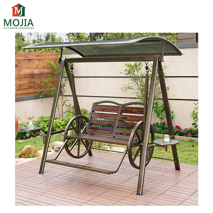 metal 2 seater garden swing chair