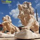 Lion Statues Animal Statue Garden Life Size Animal Outdoor Carving Stone Sculpture Marble Lion Statues