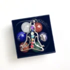 Set Manufacturers Selling 7 Chakras Humanoid Pendant Natural Energy Stone 20mm Crystal Ball Box Set Yoga Meditation Cure