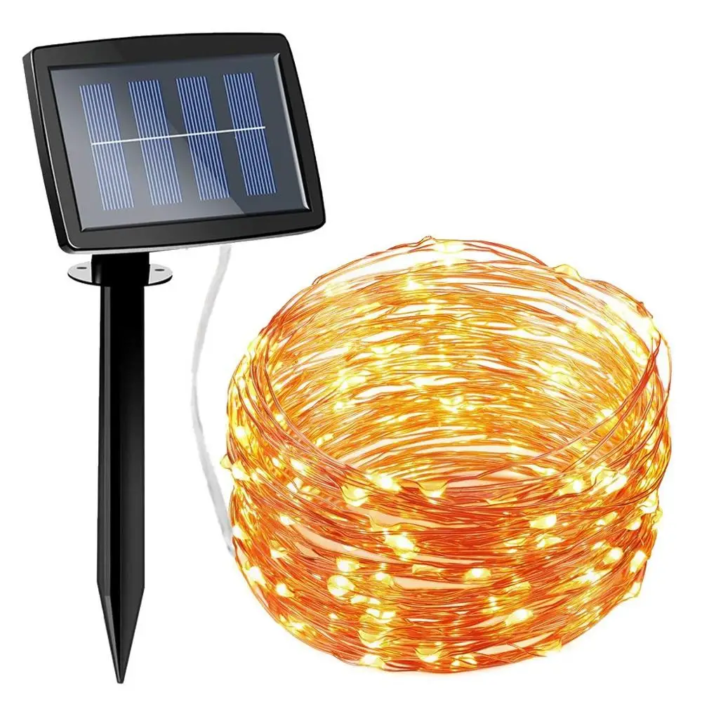 solar copper wire string lights 150 led