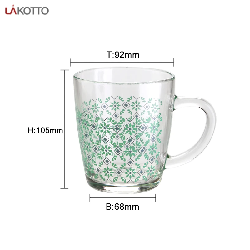 425ml reusable glass cups Latte Glasses Tea Glass Coffee Mug With Handle