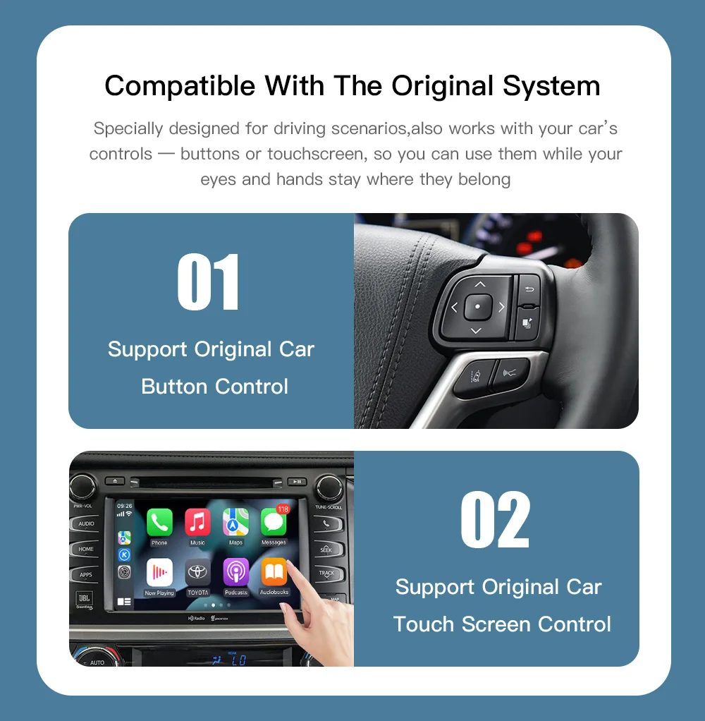 Carabc Wireless Apple Carplay Android Auto For Toyota Touch2 Entune2 0