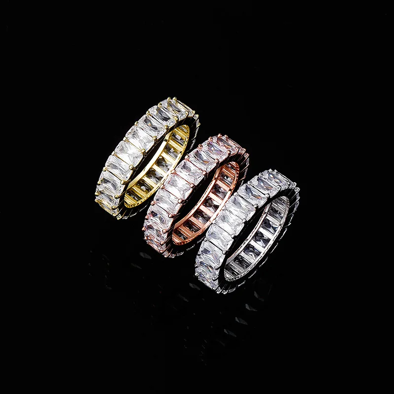 Fashion wholesale american gold plated paved diamond ring 18k gold ring woman jewelry rose gold color women rings