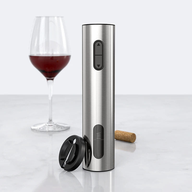 Eco-Friendly Rechargeable Electric Wine Opener Automatic Foil Cutter Cork Pop Stainless Metal for Bar Use Customizable with Logo