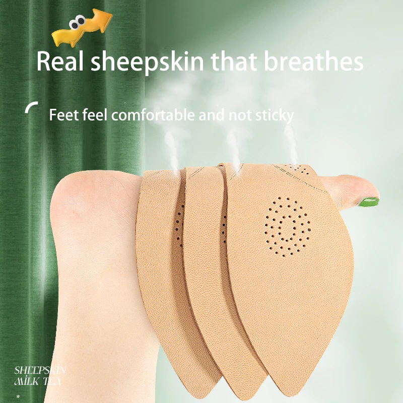 Real Sheepskin Insoles with Sponge Sheet, Thick Leather Inserts for Bare Feet Real Sheepskin Insoles with Sponge Sheet, Thick Leather Inserts for Bare Feet