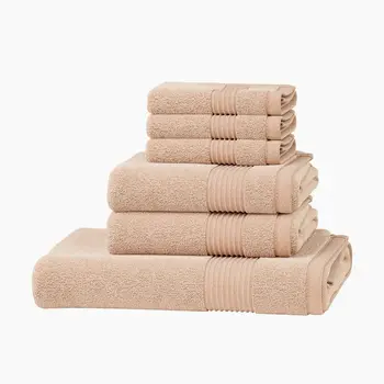 Luxury 100% Cotton 6 Pcs Towel Set Bathroom Towel Hand Bath Towel