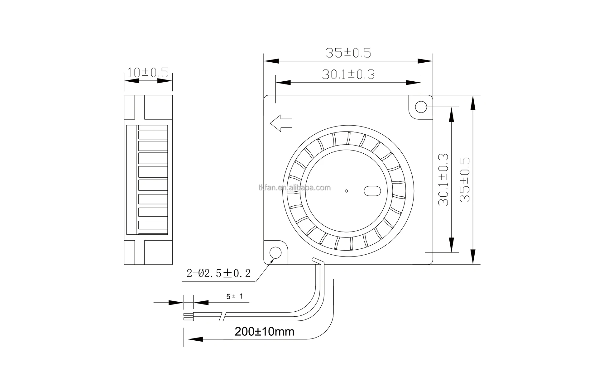 Turbo Blower, 5V/12V, Centrifugal, Brushless, 35mm - detail 6