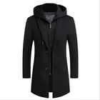 Coats Wool Coat Men Men's Wool Long Winter Trench Casual Coats With Hood In Big Size