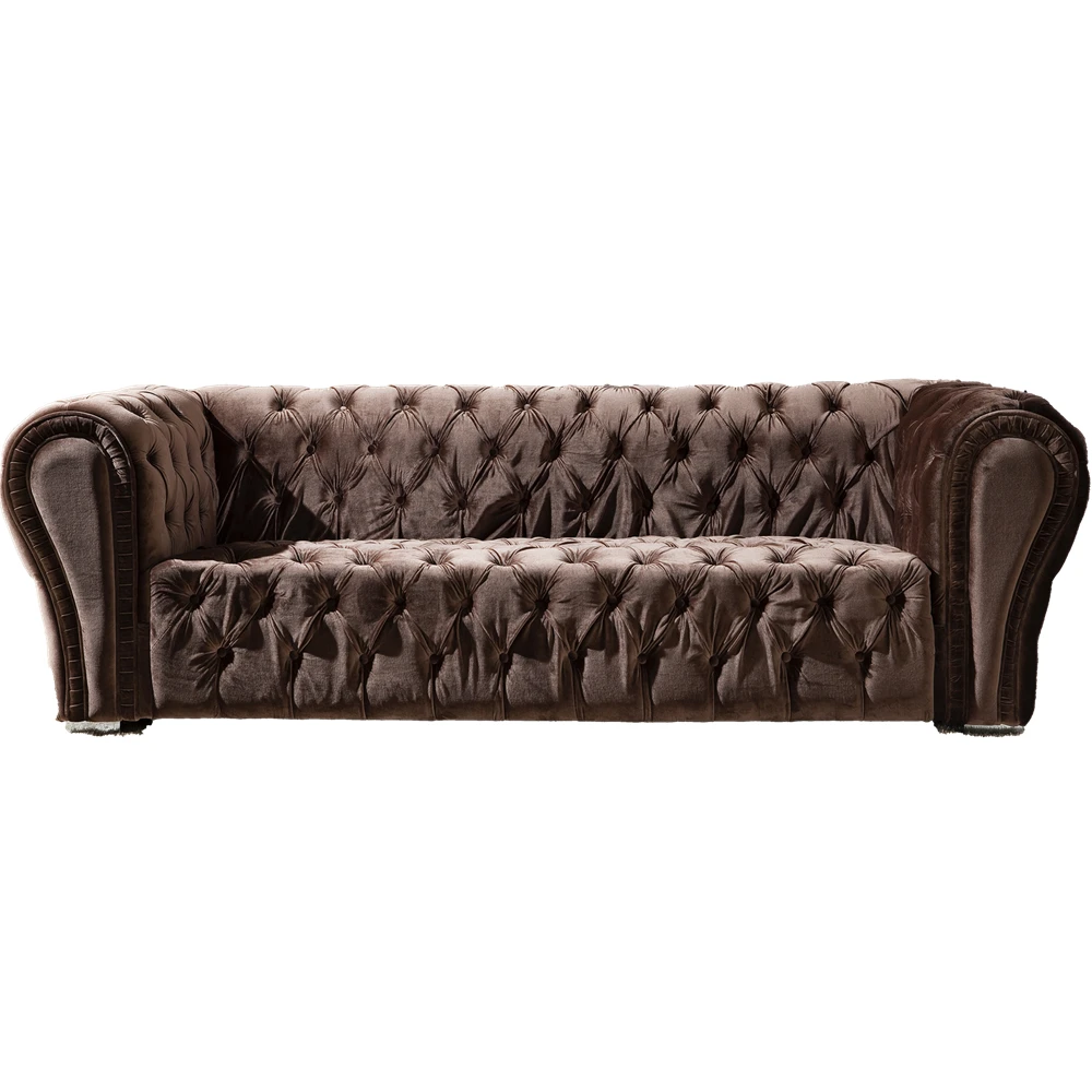 Chesterfield Chesterfield Sofa Button Tufted  Couch velvet fabric palace style 80182d 