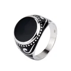 Ring Rings Pattern S925 Silver Ring For Men Black Onyx Mens Stone Ring Islamic Rings Silver 925 Men