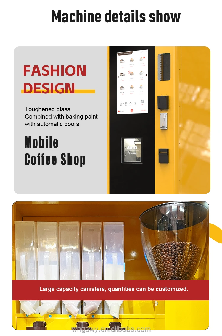 Distributeur automatique de café en grains et en tasses, technologie la plus récente, avec cinq seaux, usine JK88