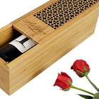 Bamboo Package Bamboo Bamboo Box DS Personalized Custom Hollowed Bamboo Wine Storage Box Slide Lid Wooden Wine Package