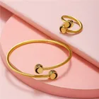 18K Gold Plated Cross Shape Alloy Open Cuff Wrap Around Smile Open Bracelet Bangle For Women
