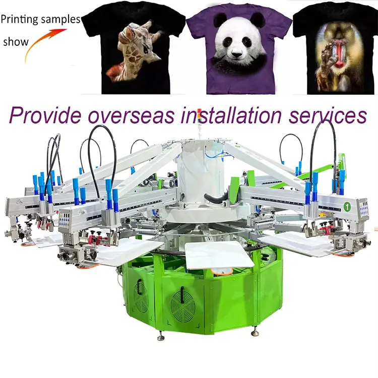 product dongguan ruida machinery automatic 8 color 18 stations carousel serigraphy machine for t shirts-5