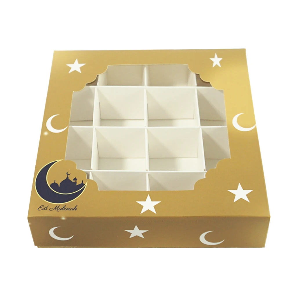 50Pc Muslim Ramadan Bunting Eid Festival Candy Golden Silver Black Chocolate Box 