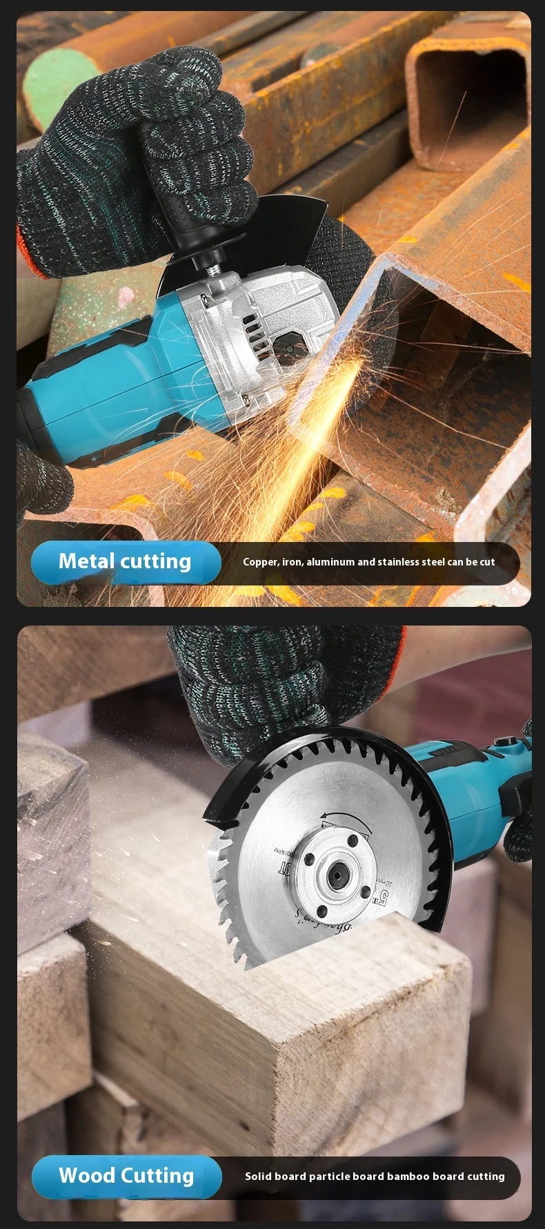 product industrial grade lithium brushless cordless angle grinder with li ion battery 1500mah diy multi purpose portable power tool-6