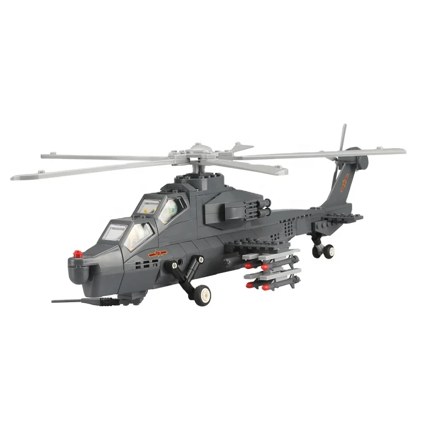 Wange Wz-10 Fiery Helicopter Legoed Aircraft Plane Building Blocks 