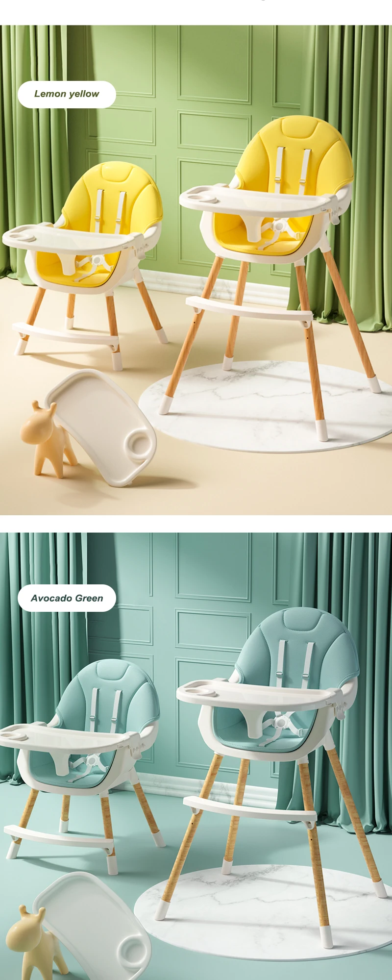 Wholesale Booster Modern Stool Portable Folding Infant Swivel for Children Plastic Kids High Feeding 3 in 1 Baby Dinning Chair supplier