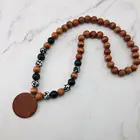 Beads Wood Personalized Monogram Blank Wooden Disc Beads Necklace