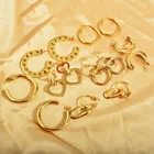 Chunky Earring Modalen Bamboo Tassel Huggies Big Chunky Hoop 18K Gold Stainless Steel Earring
