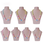 DIY Acrylic Colorful Bead Necklace Bracelet Shine Girls Jewelry Sets Gift
