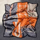 Silk Scarf Medium Women Hair Neck Head Luxury High Fashion Satin 100% Silk Square Scarf With Excellent Bound