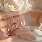Crystal Earrings Blinging Diamond Crystal Star Gold Plated Drop Tassel Earrings Women 2021