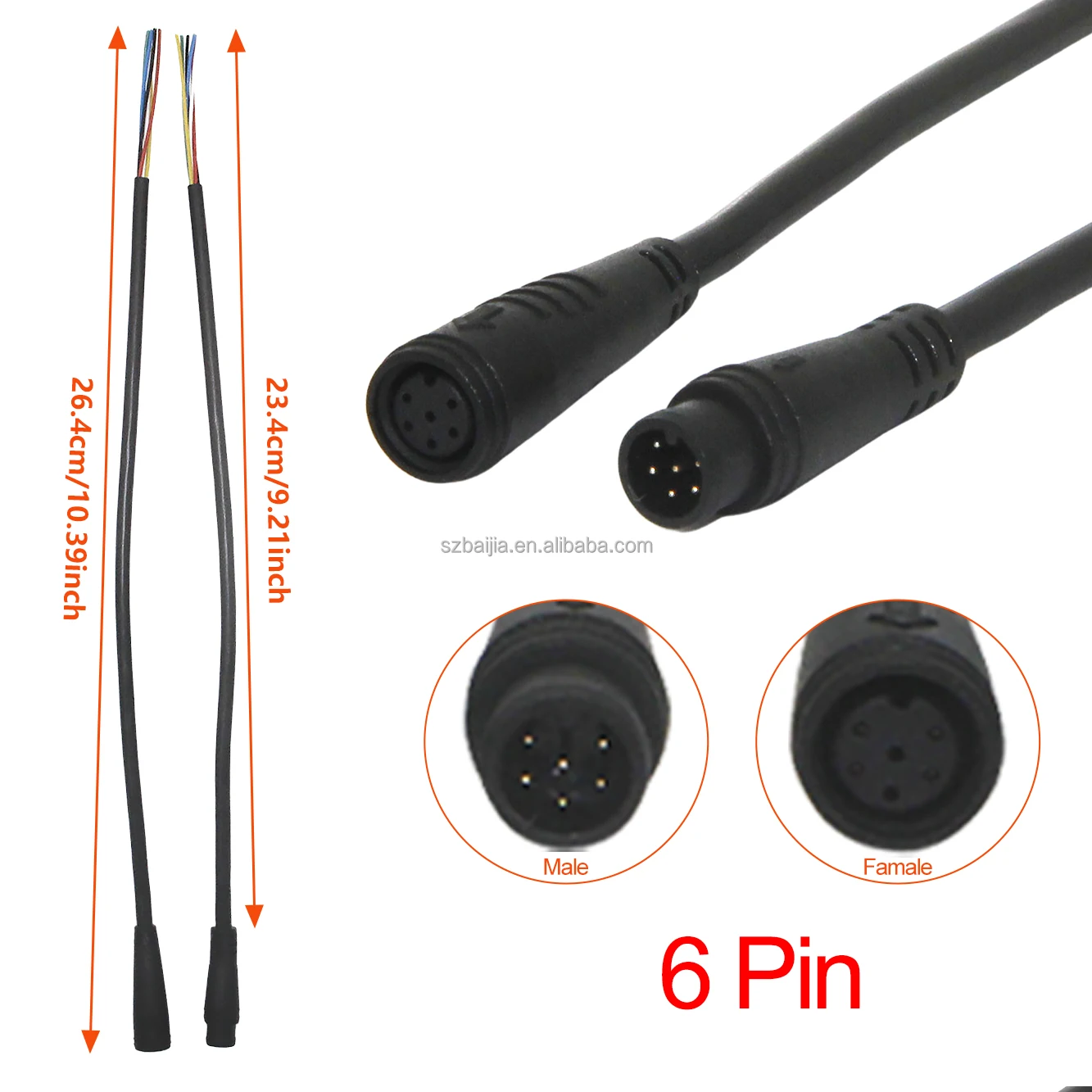 2/3/4/5/6/7/8/9 Pin female male Connector Cable Waterproof wire for electric Ebike Display Pin Cable scooter accessories