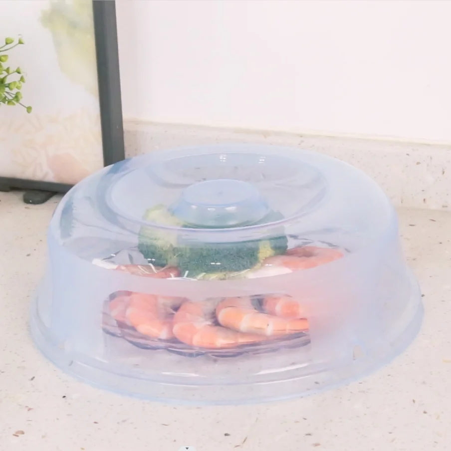 Cheap Classic Round Plastic BPA Free Transparent Oven Food Plate Bowl Lid Microwave Cover For Food