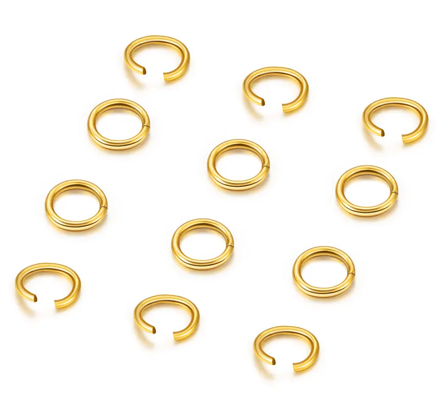 304 Stainless Steel Open Jump Rings 14k Gold Plated Rose Gold Open Ring