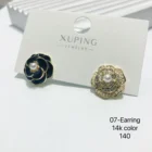 07 Xuping Jewelry 2022 New Design Fashion Beautiful Zircon Free Sample Gold Plated Natural Pearl Earrings