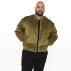 Zipper Custom Jacket New Arrival Solid Polyester Oversize Zipper Military Bomber Big Man Custom Jacket