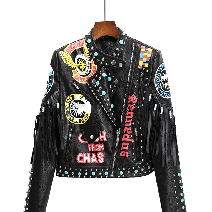black rivet womens leather jacket