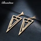 Earrings Diamond Hot Selling Triangle Front And Rear Earrings For Women Man Made Diamond Earrings
