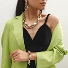 Chunky Jewelry Set Wholesale Womens Punk Hyperbole Chunky Gold Plated Necklace Bracelet Earrings Jewelry Set