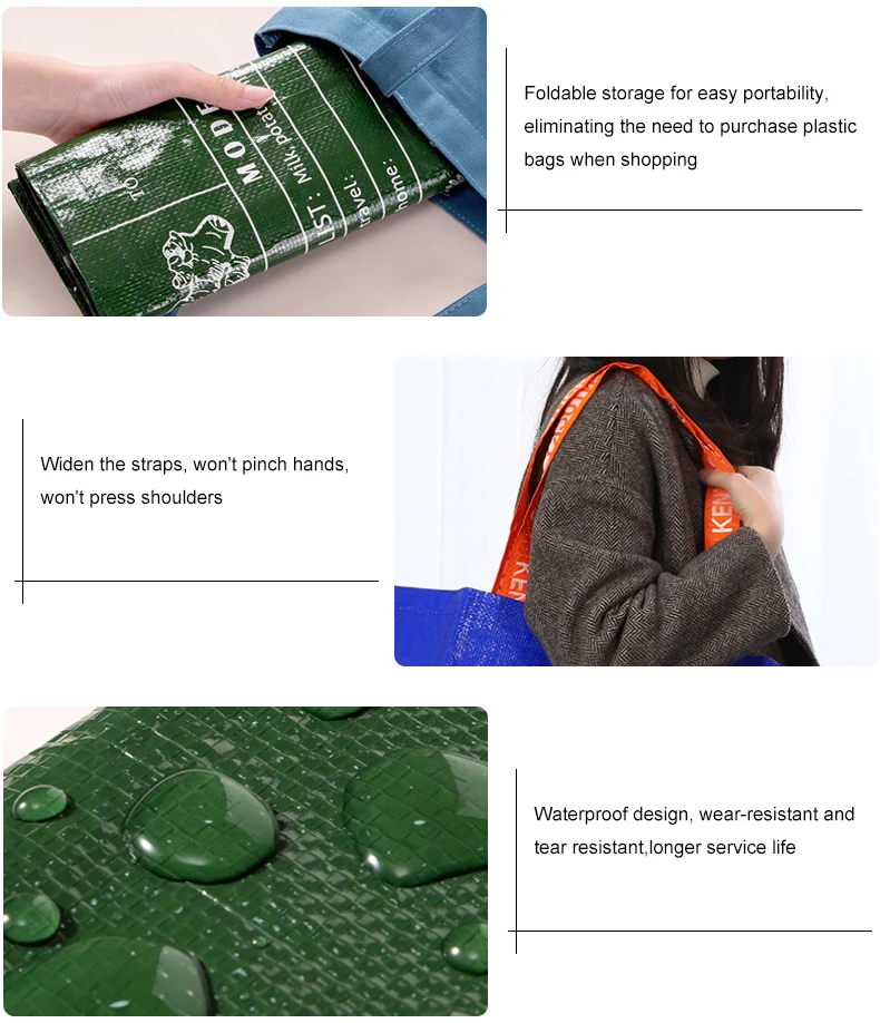 product custom durable pp woven tote bag reusable matte laminated non woven daily use shopping bags-17