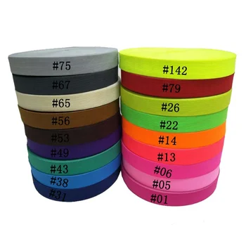 Colorful 20 mm Wide 30 Yards High Elastic Stretch Knitted Belt Weave Elastic Band for Sewing
