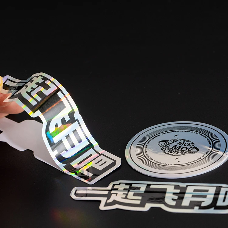 product custom waterproof hologram logo die cut brand logo sticker printing personalized decorative self adhsive vinyl label stickers-8