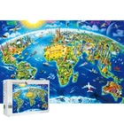 Educational YMK IN STOCK Wooden Educational Toy Map Jigsaw Puzzles Game Toy