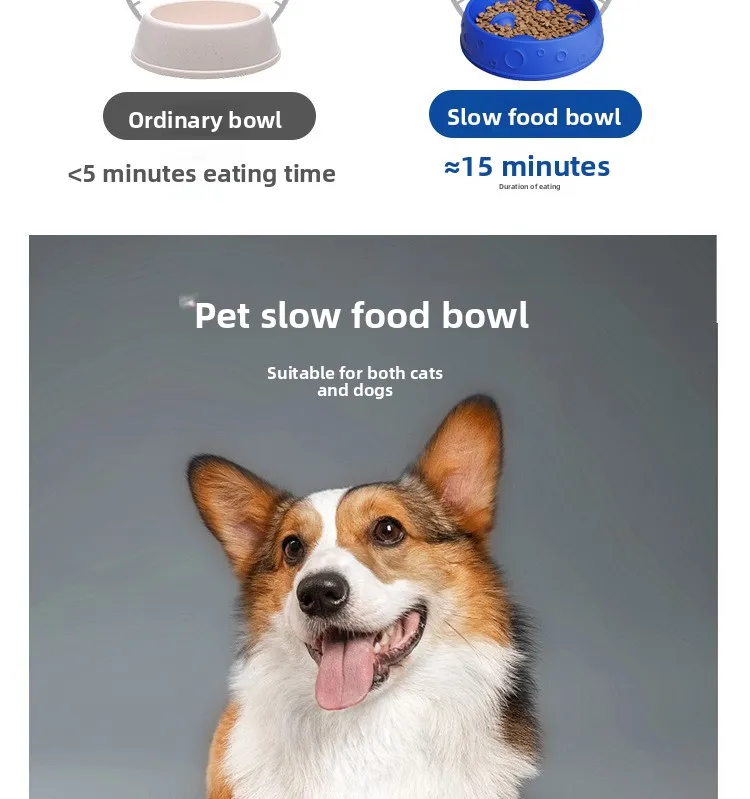 Starry Sky Pattern Anti-Choking Slow Food Bowl Silicone Anti-Slip Dog Bowl Pet Supplies & Feeders details