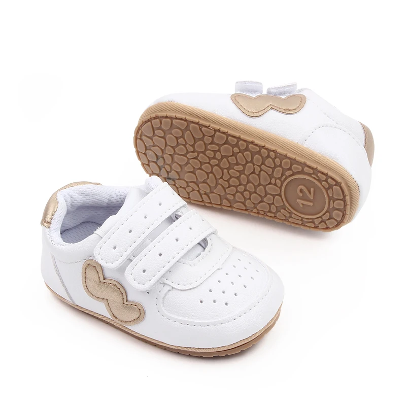 Baby Boys and Girls Wavy Letter W Soft Soled Casual Small White Shoes Toddler Sneakers supplier