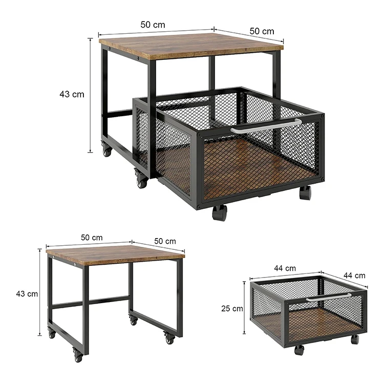 Custom Fridge Stand with Storage Wheels Rolling Mini Refrigerator Table for Organizer Unit Cart & Basket for Home Office