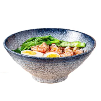 Dishwasher safe Large Noodle Porcelain Ceramic Japanese Ramen Bowls Set