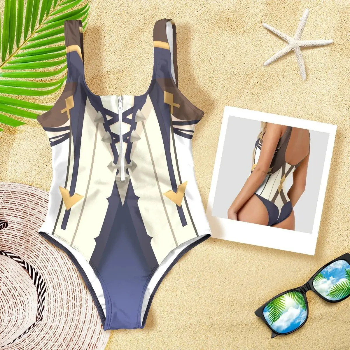 Anime Genshin Impact Swimsuit Bikini One Piece Women Venti Hutao Mona