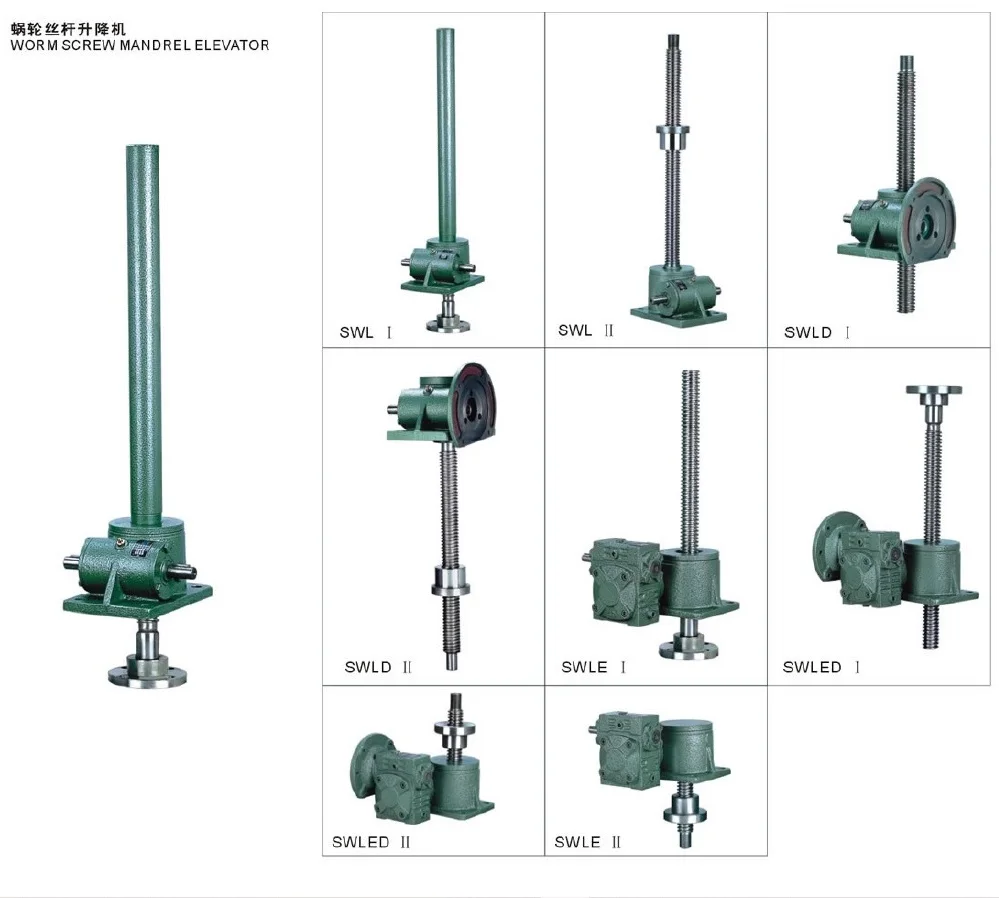 Swl Worm Mechanical Screw Jack Lifter Speed Reduction Gears Heavy Duty