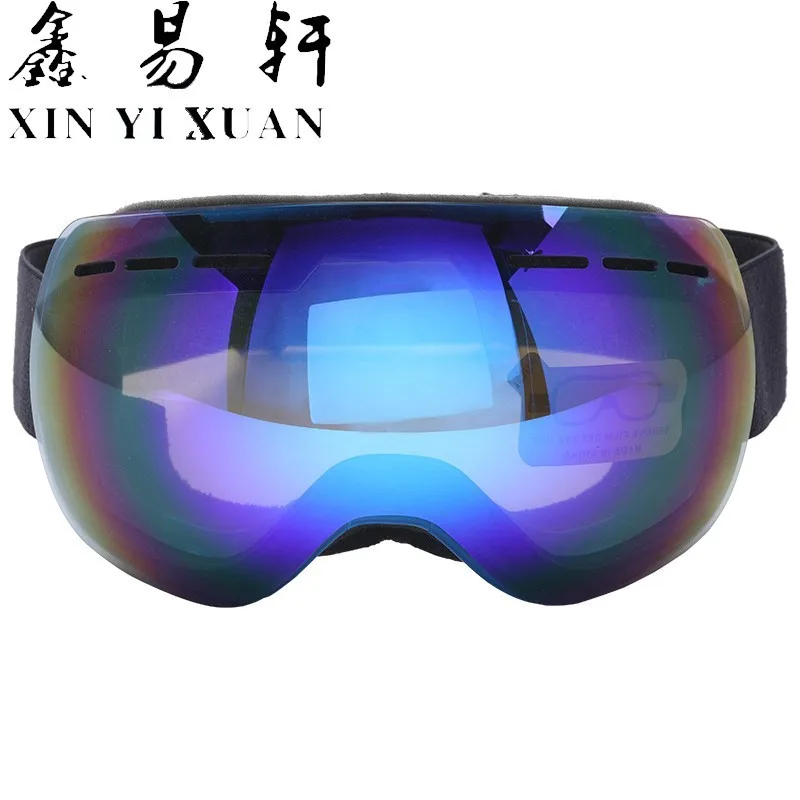 Unisex Large Spherical Magnetic Ski Goggles with Double Anti-Fog for Outdoor Snowboarding